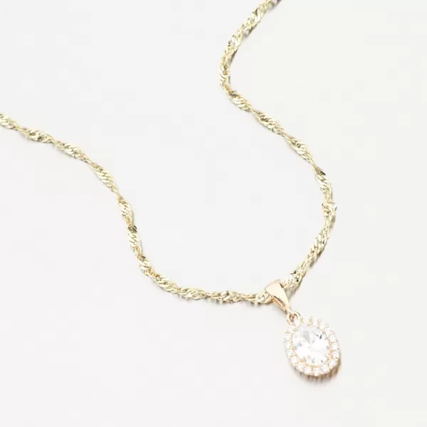 Dámský přívěsek žluté zlato 585 zirkon 13R-428