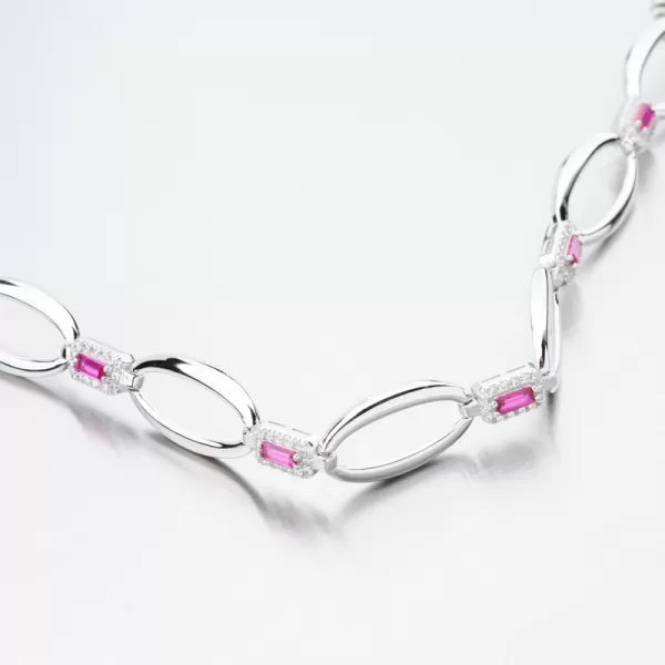 Dámský náramek stříbro 925 zirkon rubíny a PKL-4038