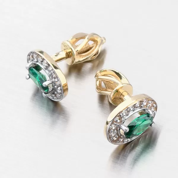 Zlaté náušnice se smaragdem 52GZZ-8049-ZL-SMAR-SR