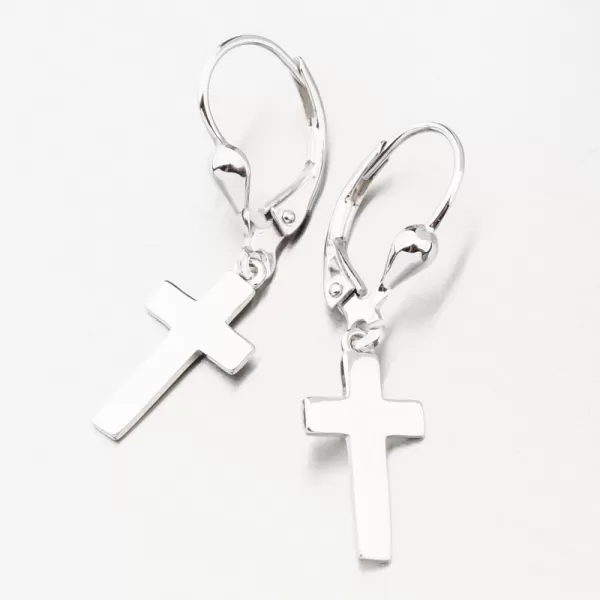 Náušnice stříbro 925 visací s křížem PKL-2174