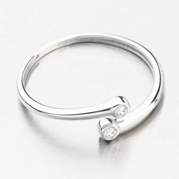 Dámský prsten bílé zlato 585 se zirkony 111P-110936