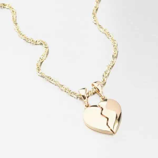 Přívěsek rozpůlená srdce - zlato 585 GCA13-018