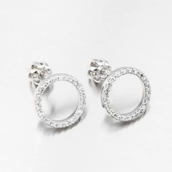 Dámské náušnice bílé zlato 585 zirkon DZF4331-B-ZIR