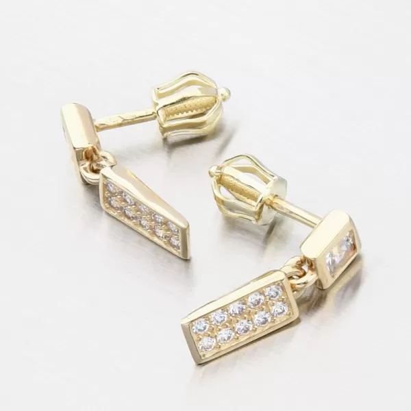 Zlaté náušnice pecky se zirkony GZZ2363Z