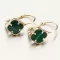 Dámské náušnice žluté zlato 585 s malachitem 12R-766