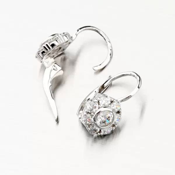 Dámské náušničky žluté zlato 585 kytičky se zirkony 668P-120388