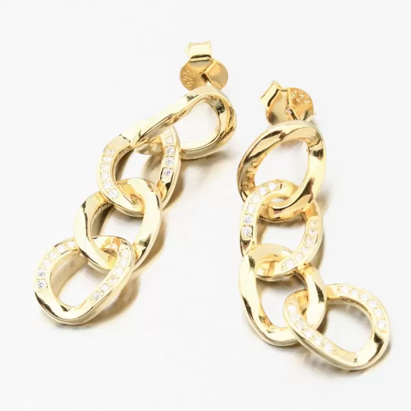 Dámské náušnice stříbro 925 zirkon zlacené UPST-122844