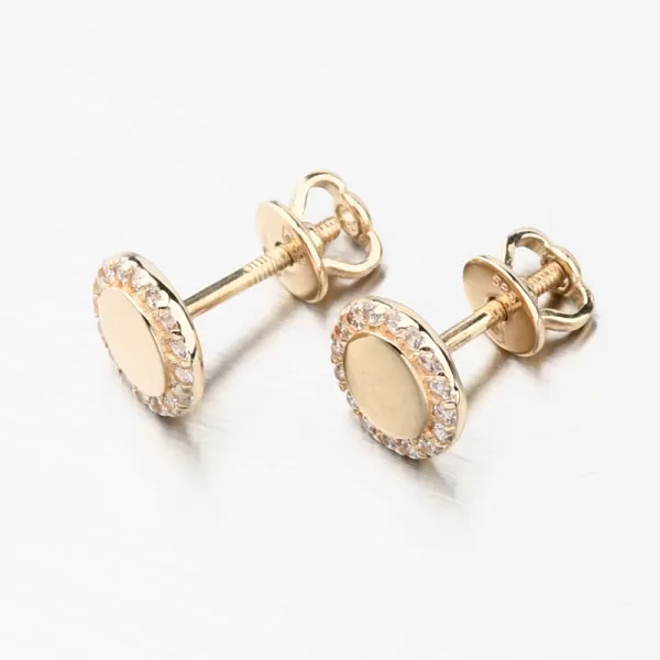 Náušnice pecky se zirkony - zlato 585 GCA12-011