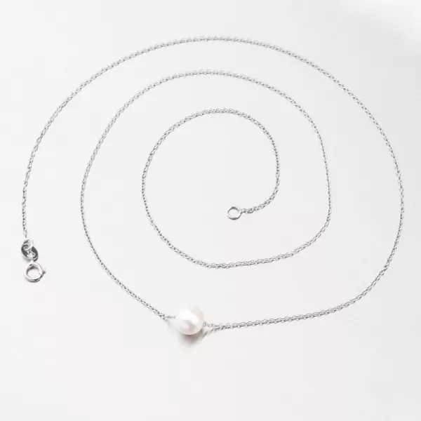 Náhrdelník bílé zlato 585 s perlou 55GZZ-3046-B