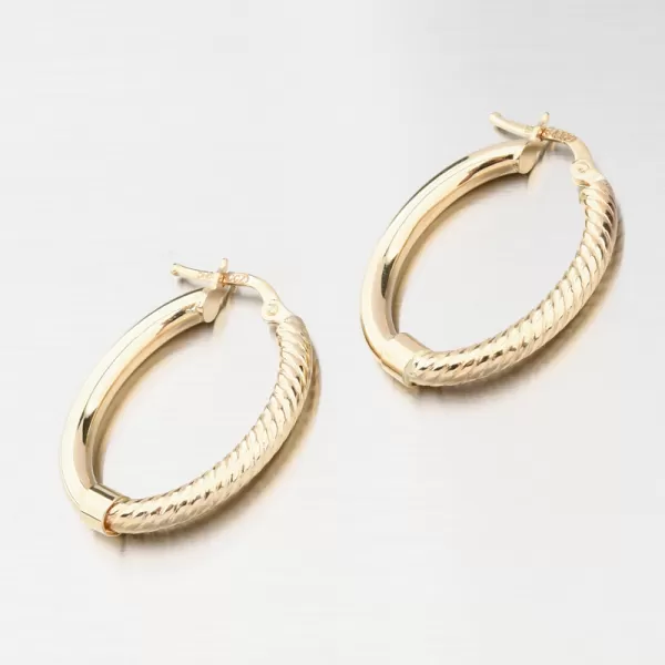 Dámské náušnice žluté zlato 585 oválné 12R-718