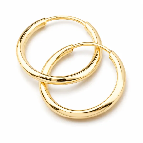Dámské náušnice žluté zlato 585 - kroužky 13 mm 12-052