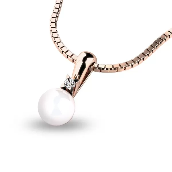 Zlatý perlový přívěsek 10891-CV-ZIR