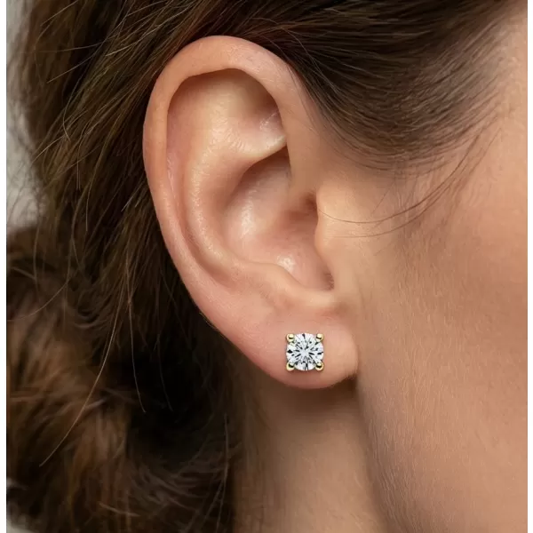 Dámské náušnice žluté zlato 585/1000 přírodní diamant 0.150 ct G/SI 10832-ZL-DIA