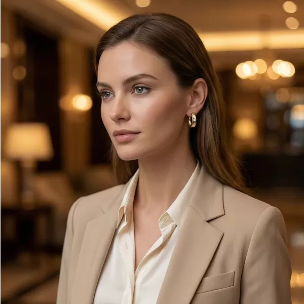 Dámské náušnice žluté zlato 585/1000 přírodní diamant 0.044 ct G/SI kruhy 10916-ZL-DIA