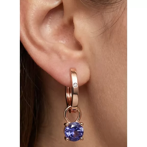 Dámské náušnice růžové zlato 585/1000 přírodní diamant 0.45 ct G/SI oválky s a tanzanity tanzanit 10861-CV-DIA-TAN