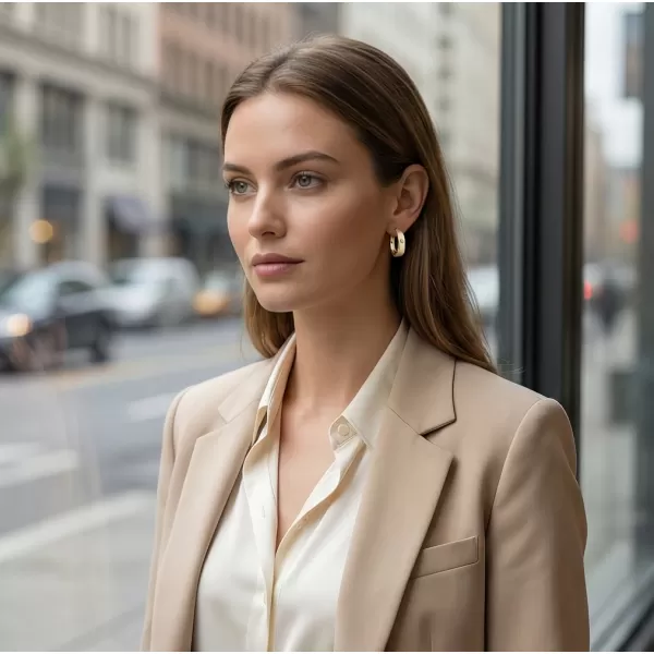 Dámské náušnice žluté zlato 585/1000 přírodní diamant 0.044 ct G/SI kruhy 10916-ZL-DIA