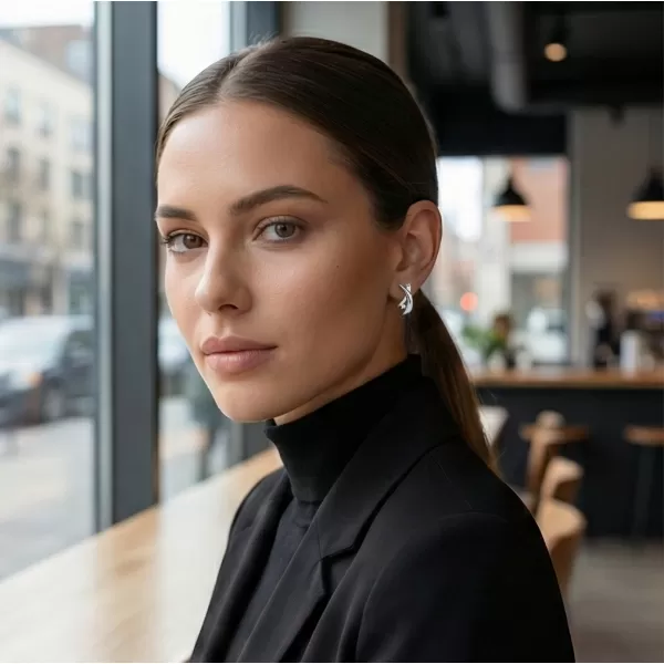 Dámské náušnice bílé zlato 585/1000 přírodní diamant 0.020 ct G/SI 10854-B-DIA