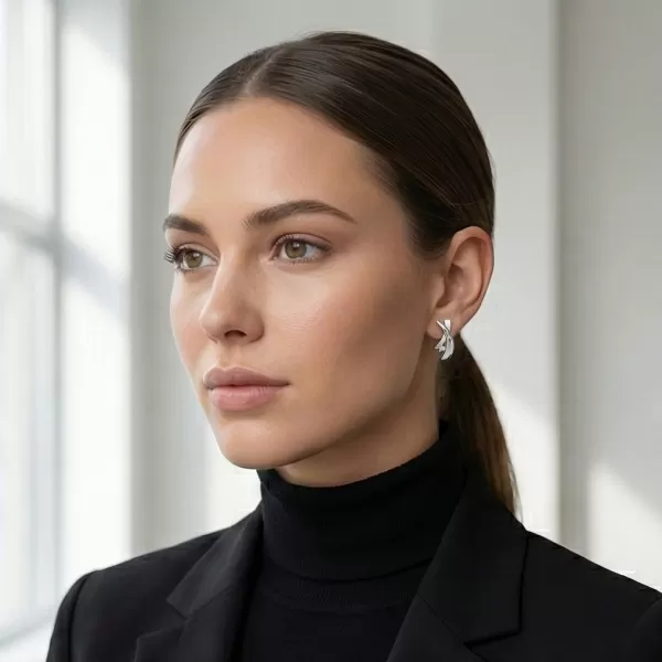 Dámské náušnice bílé zlato 585/1000 přírodní diamant 0.020 ct G/SI 10854-B-DIA