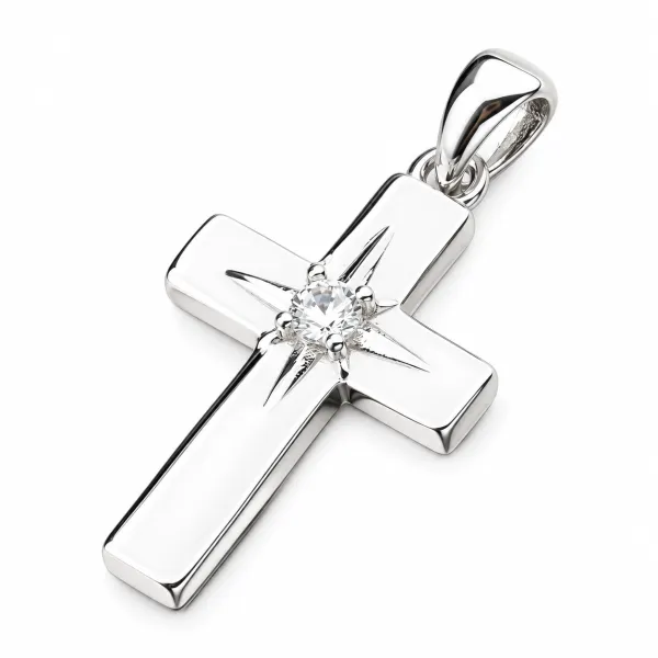 Přívěsek stříbro 925 kříž se zirkonem PKL-3155