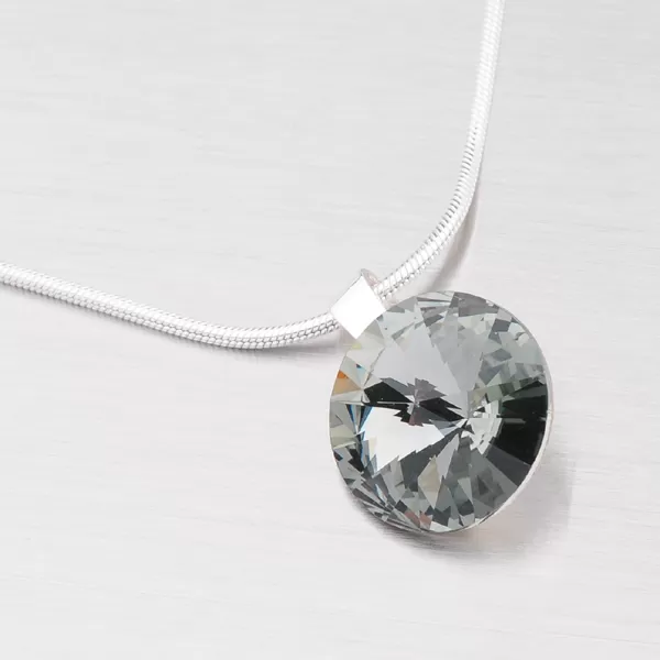 Stříbrné náušnice s krystalem 14 mm N335ČN-JK