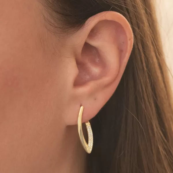 Dámské náušnice stříbro 925 zirkon zlacené PKL-2253