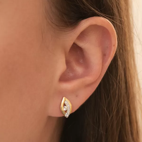 Dámské náušnice stříbro 925 zirkon zlacené PKL-2252