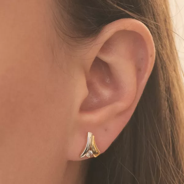 Dámské náušnice stříbro 925 zirkon zlacené PKL-2250