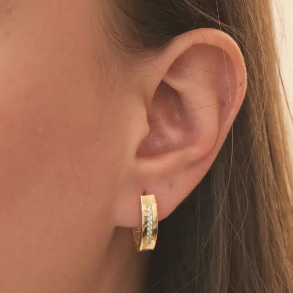 Dámské náušnice stříbro 925 zirkon zlacené PKL-2254