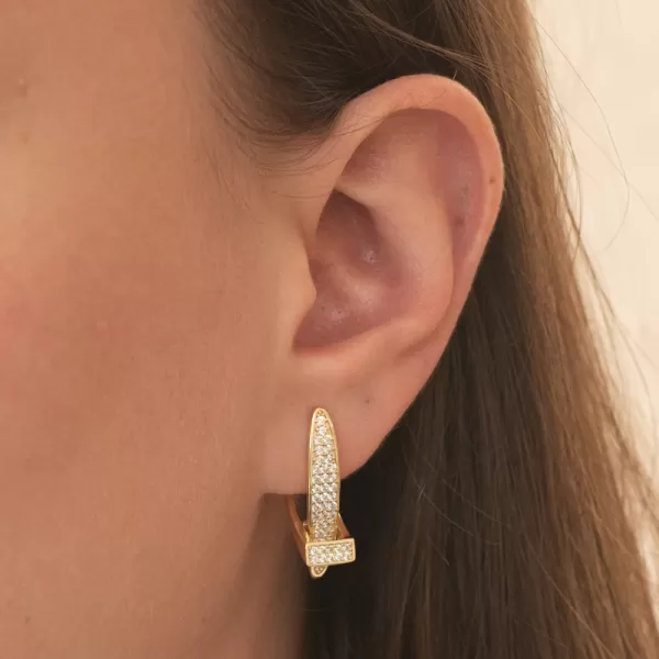 Dámské náušnice stříbro 925 zirkon zlacené PKL-2257