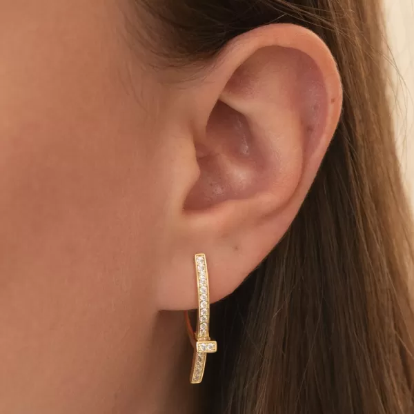 Dámské náušnice stříbro 925 zirkon zlacené PKL-2239