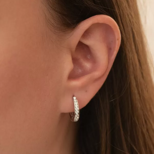 Dámské náušnice stříbro 925 zirkon kruhy 16 mm PKL-2267