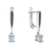Stříbrné náušnice s pravými kameny 11487.3 sky topaz