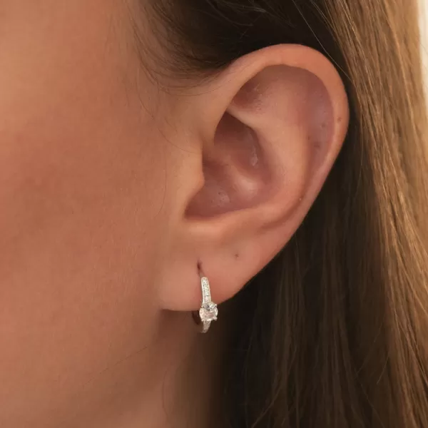 Dámské náušnice stříbro 925 zirkon kruhy PKL-2241