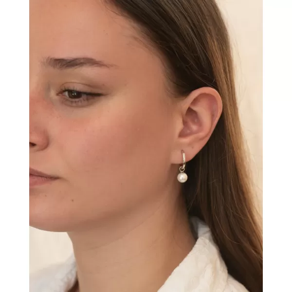 Dámské náušnice stříbro 925 perly kruhy PKL-2228