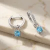 Dámské náušnice bílé zlato 585/1000 přírodní diamant 0.45 ct G/SI briliantové s topaz 10863-B-DIA-TPZ