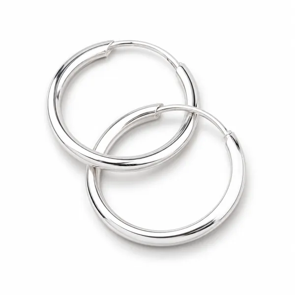 Dámské náušnice bílé zlato 585 kroužky 13 mm 12-141