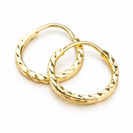 Dámské náušnice žluté zlato 585 kruhy - 13 mm 113-1452