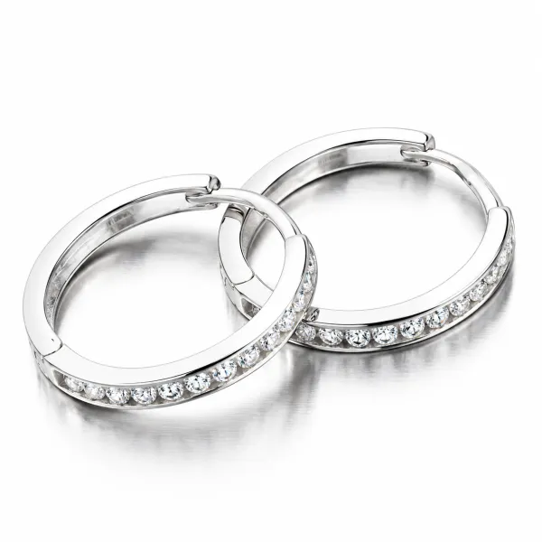Náušnice kruhy 16 mm - bílé zlato 585 42-32584