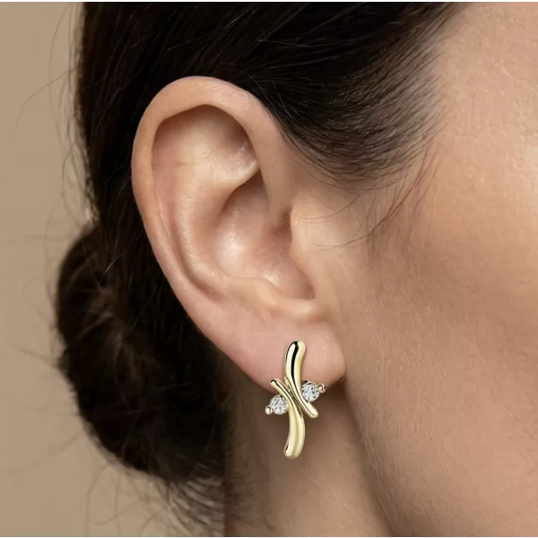 Dámské náušnice žluté zlato 585/1000 přírodní diamant 0.060 ct G/SI 10851-NS-ZL-DIA