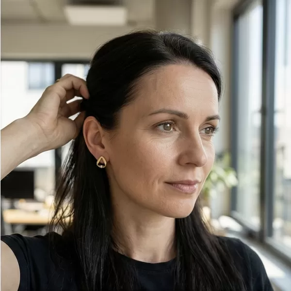 Náušnice ze zlata 585/1000 s přírodními diamanty 0,024ct, G/SI