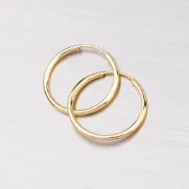 Náušnice žluté zlato 585 kroužky 15 mm 12-068