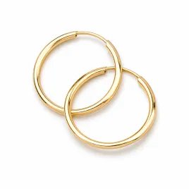 Náušnice žluté zlato 585 kroužky 15 mm 12-068