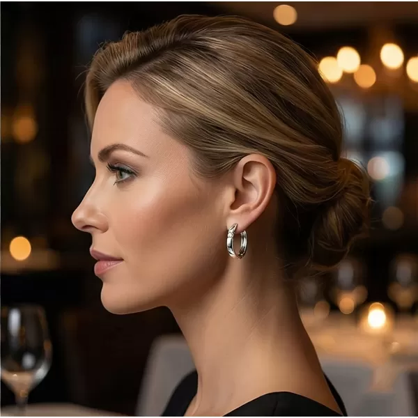 Dámské náušnice bílé zlato 585/1000 přírodní diamant 0.086 ct G/SI kruhy 10915-B-DIA