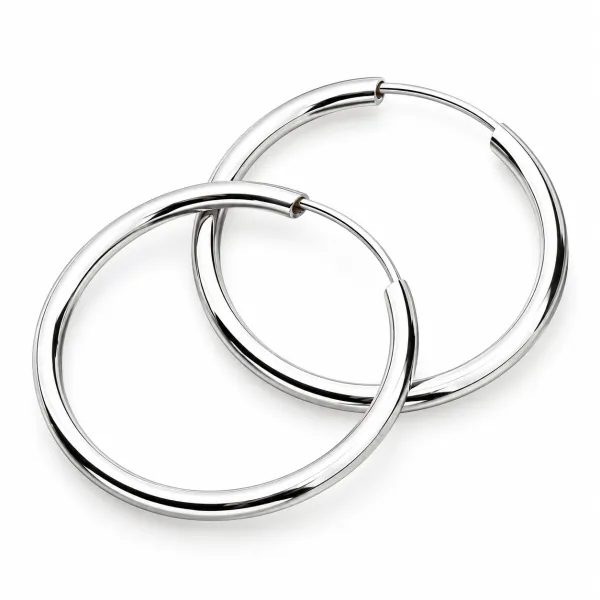 Dámské náušnice bílé zlato 585 kroužky 20 mm 12-057