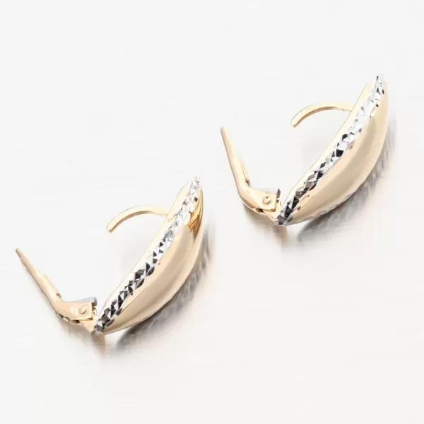 Dámské náušnice zlato mix 585 s gravírováním PKL22-063