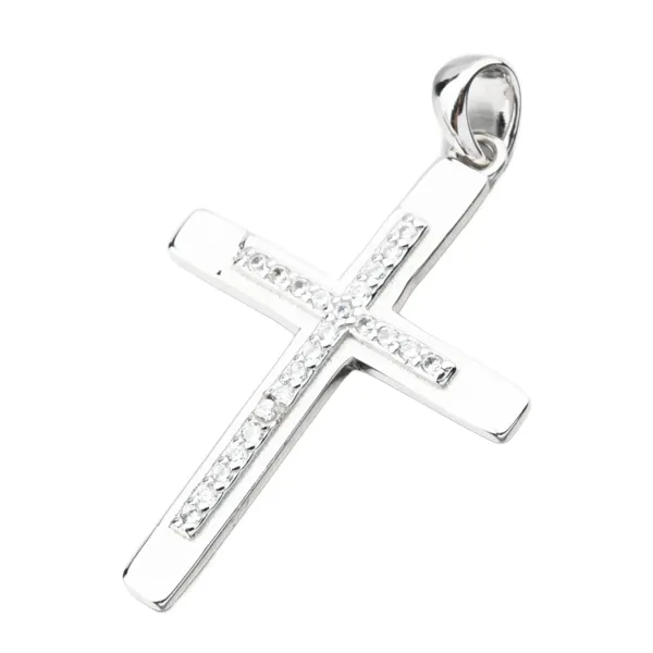 Přívěsek stříbro 925 kříž se zirkony PKL-3159