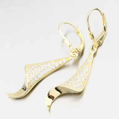 Dámské náušnice stříbro 925 zirkon zlacené visací PKL-2225