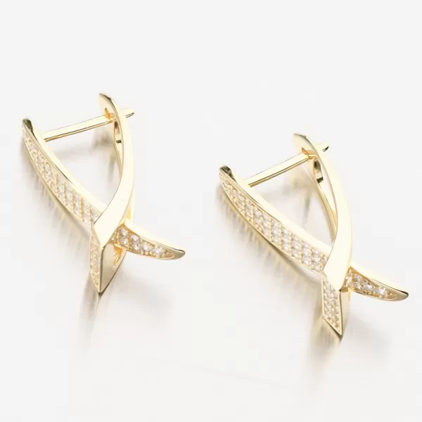 Dámské náušnice stříbro 925 zirkon zlacené PKL-2257