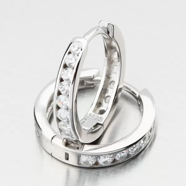 Dámské náušnice stříbro 925 zirkon kruhy 16 mm PKL-2267