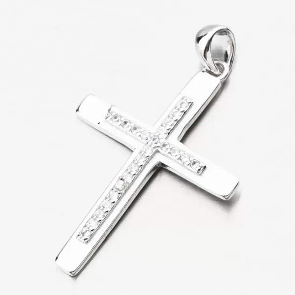 Stříbrný přívěsek kříž se zirkony PKL-3159